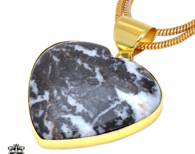 Zebra Dolomite Pendant Necklaces & FREE 3MM Italian 925 Sterling Silver Chain GPH7