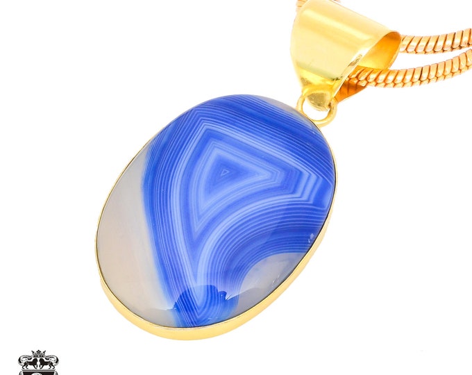 Ocean Agate Pendant Necklaces & FREE 3MM Italian 925 Sterling Silver Chain GPH1438