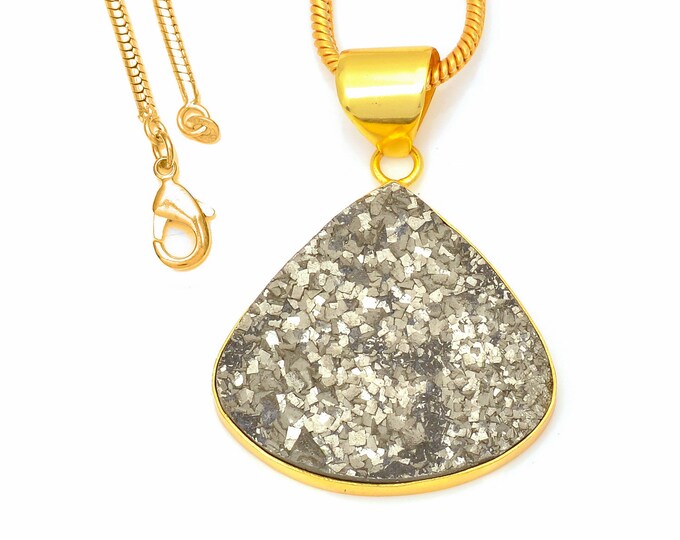 Pyrite Pendant Necklaces & FREE 3MM Italian 925 Sterling Silver Chain GPH249