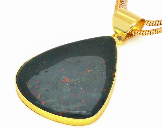 Bloodstone Pendant Necklaces & FREE 3MM Italian 925 Sterling Silver Chain GPH567