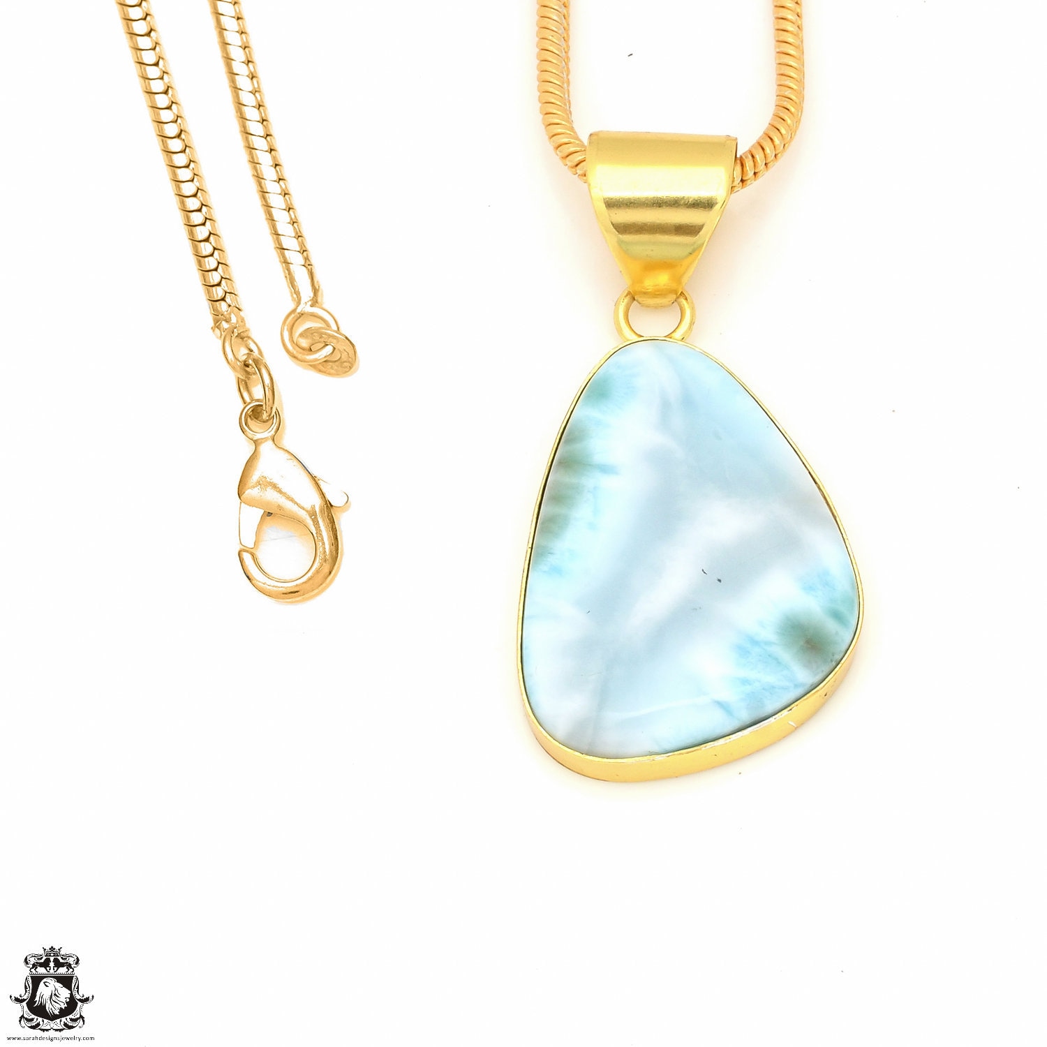 ❤larimar❤ Natural Larimar Gemstone 52.00 Cts Round Wirewrap Cabochon