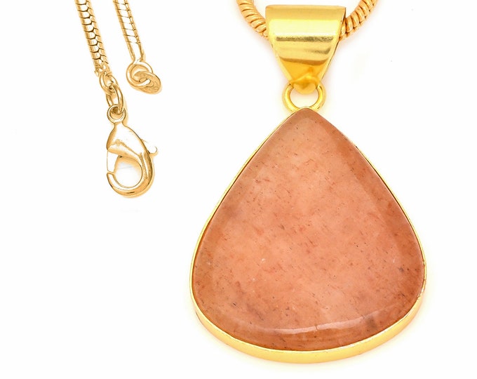 Strawberry Quartz Pendant Necklaces & FREE 3MM Italian 925 Sterling Silver Chain GPH549