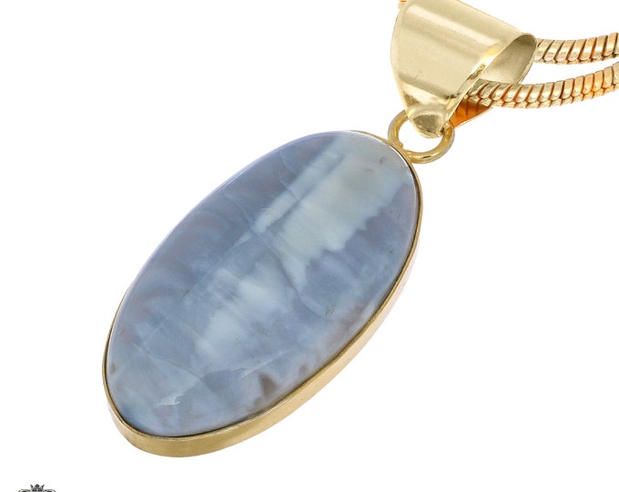 Owyhee Blue Opal Pendant Necklaces & FREE 3MM Italian 925 Sterling Silver Chain GPH1073