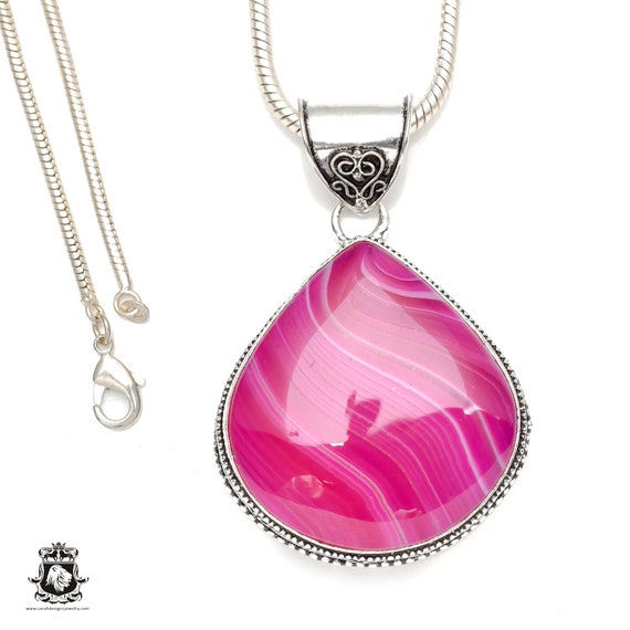2 45 Inches Pink Banded Agate Pendant 4mm Snake Chain V Etsy 2 45 Inches Pink Banded Agate Pendant 4mm Snake Chain V Etsy