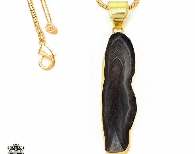Agate Stalactite Pendant Necklaces & FREE 3MM Italian 925 Sterling Silver Chain GPH865