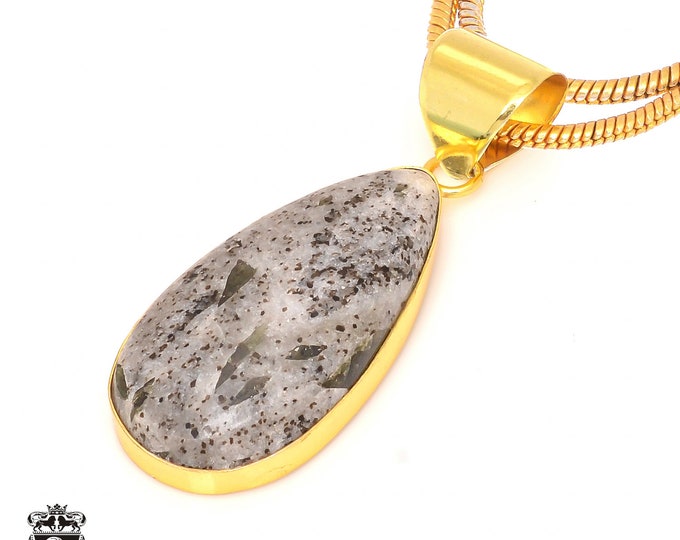 Epidote Pendant Necklaces & FREE 3MM Italian 925 Sterling Silver Chain GPH173