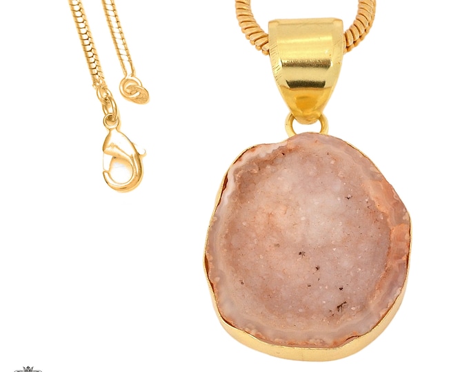 Tabasco Geode Pendant Necklaces & FREE 3MM Italian 925 Sterling Silver Chain GPH1054