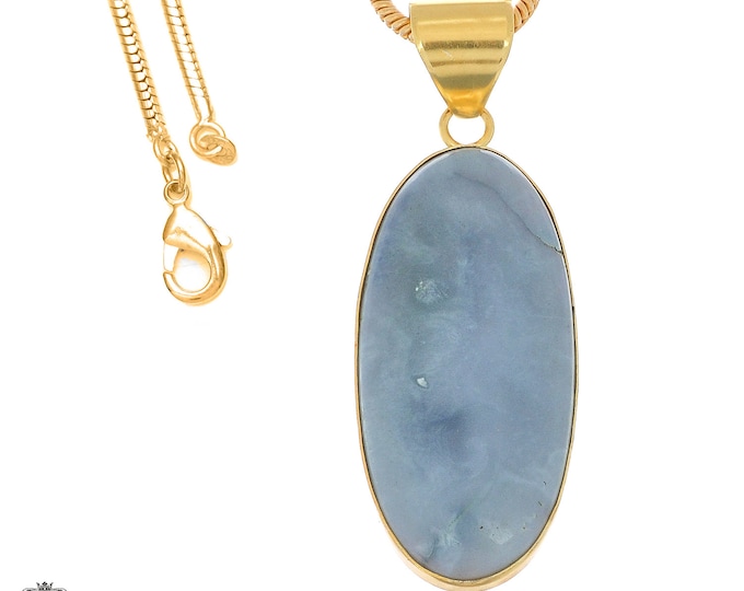 Owyhee Blue Opal Pendant Necklaces & FREE 3MM Italian 925 Sterling Silver Chain GPH1058