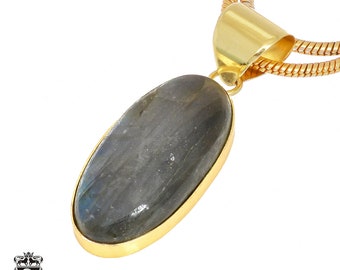 Blue Labradorite Pendant Necklaces & FREE 3MM Italian 925 Sterling Silver Chain GPH427