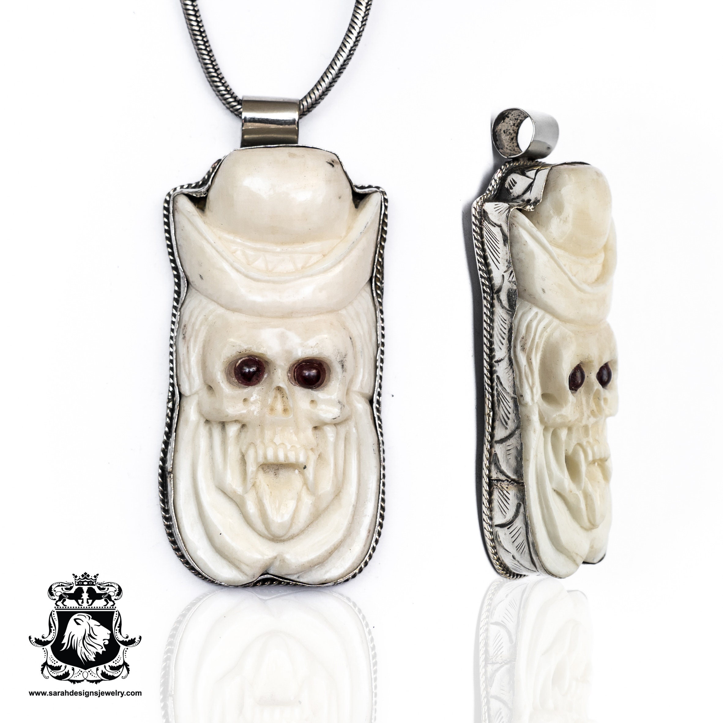 Top Hat Vampire Skull Carving Pendant N140 - Etsy