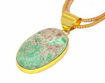 Variscite 24K Gold Pendant Necklace
