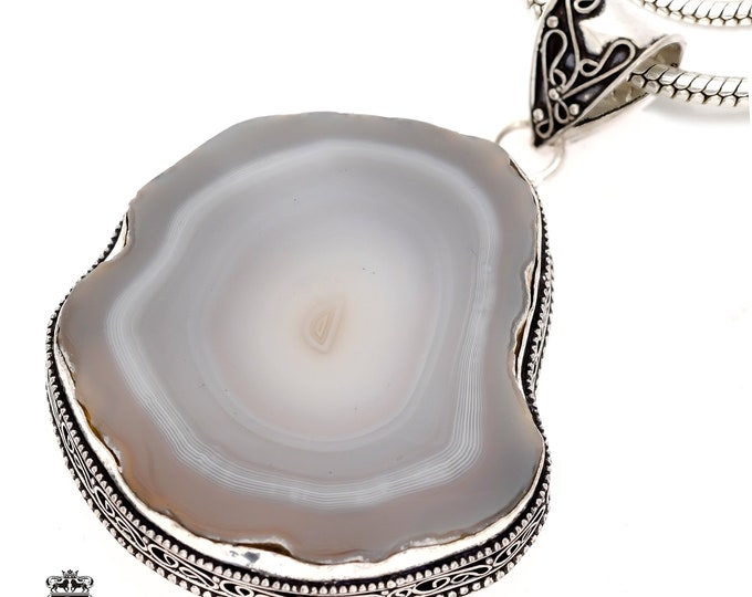 Michigan Flint Stone Pendant & FREE 3MM Italian 925 Sterling Silver Chain V630