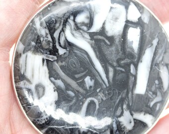 2 Inch Large Utah Mined Pinolith Jasper 925 Sterling Silver Pendant & FREE 3MM Italian Snake Chain S2