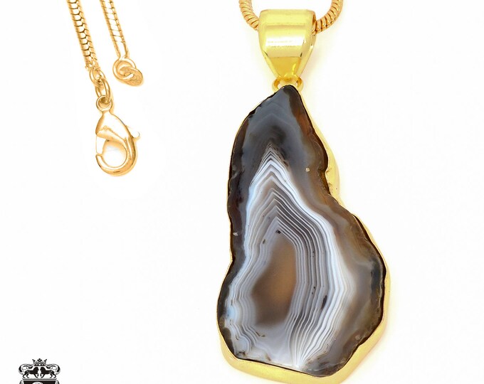 Agate Stalactite Pendant Necklaces & FREE 3MM Italian 925 Sterling Silver Chain GPH866