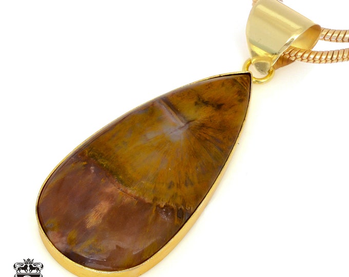 Montana Agate Pendant Necklaces & FREE 3MM Italian 925 Sterling Silver Chain GPH1362