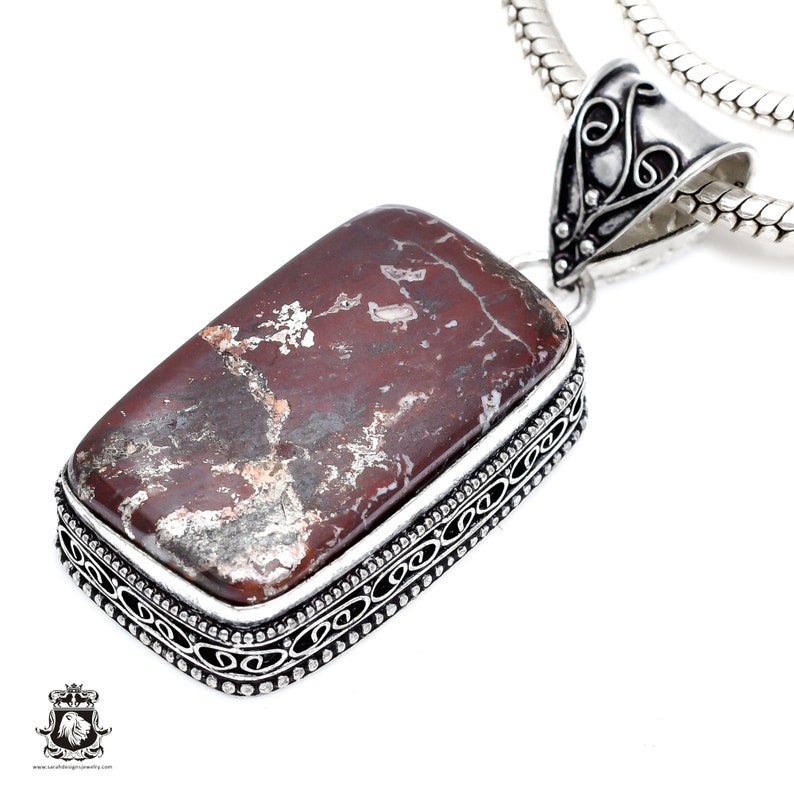 Oregon Mined Pendant 4MM Italian Snake Chain V1118 WILD HORSE Jasper