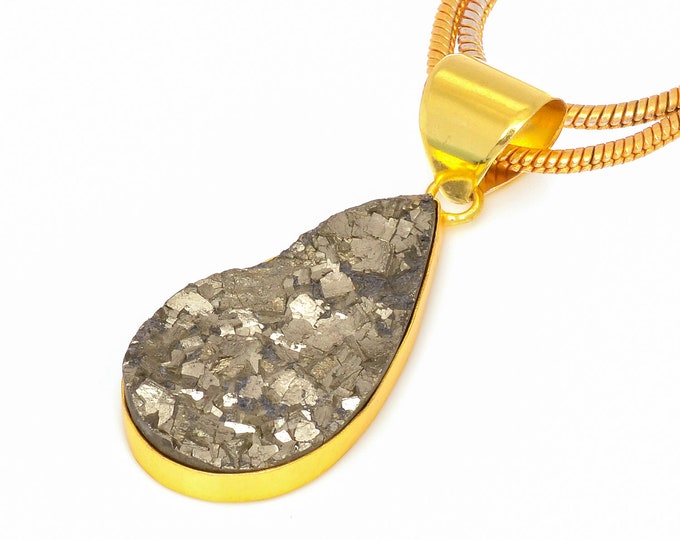Pyrite Pendant Necklaces & FREE 3MM Italian 925 Sterling Silver Chain GPH242