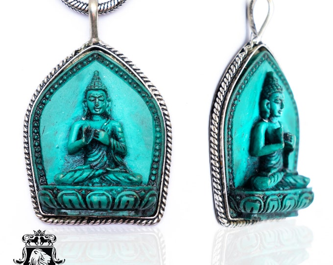 Meditation Zen Shakyamuni Buddha Carving Pendant FREE 3MM Italian Snake Chain N57