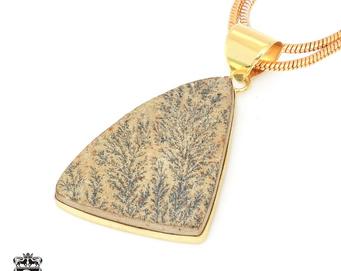 Psilomelane Dendrite Pendant Necklaces & FREE 3MM Italian 925 Sterling Silver Chain GPH686