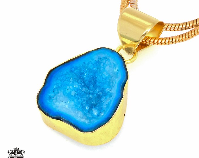 Tabasco Geode Pendant Necklaces & FREE 3MM Italian 925 Sterling Silver Chain GPH860