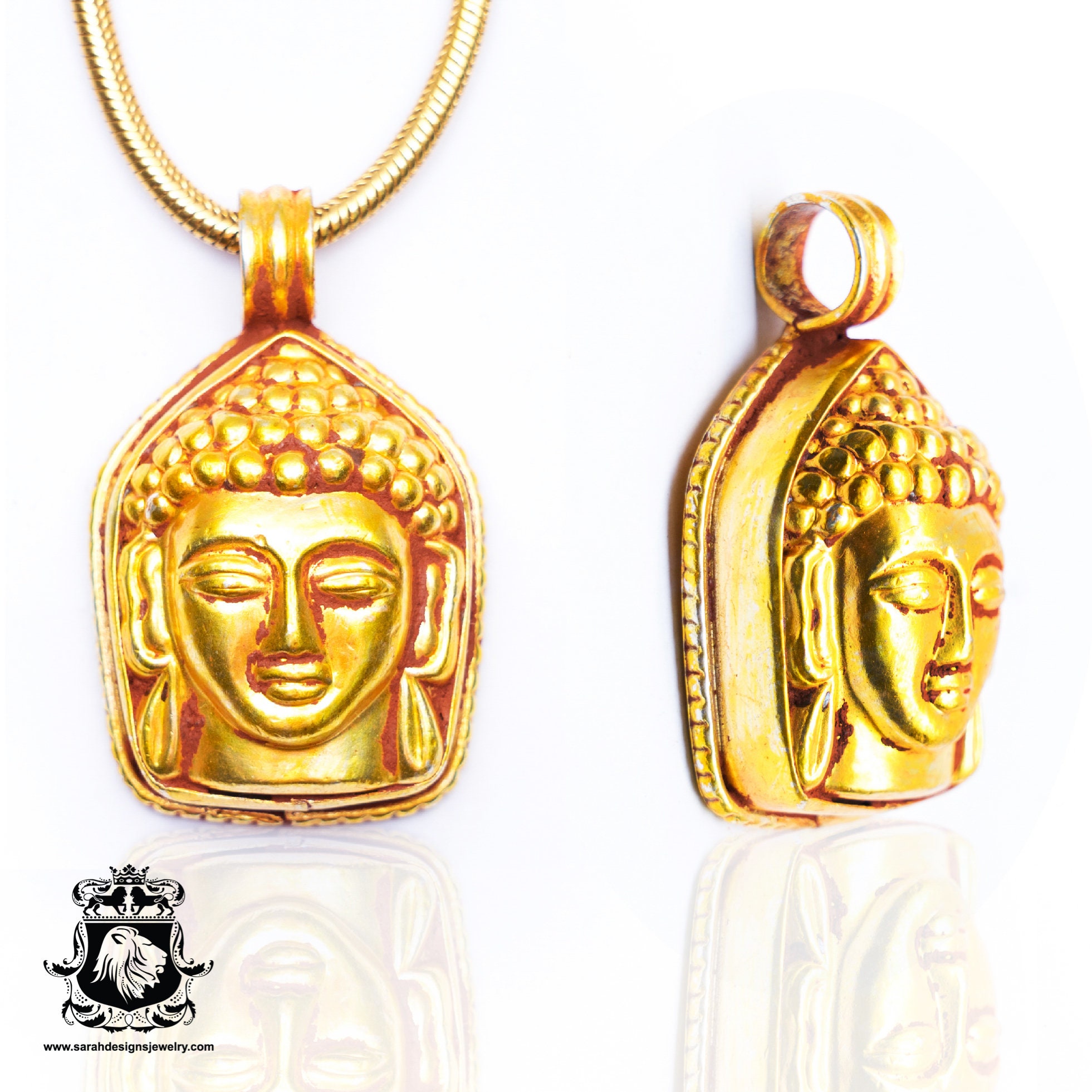 Gautama Buddha Pendant 4mm Snake Chain N50