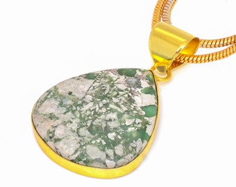 Variscite 24K Gold Pendant Necklace