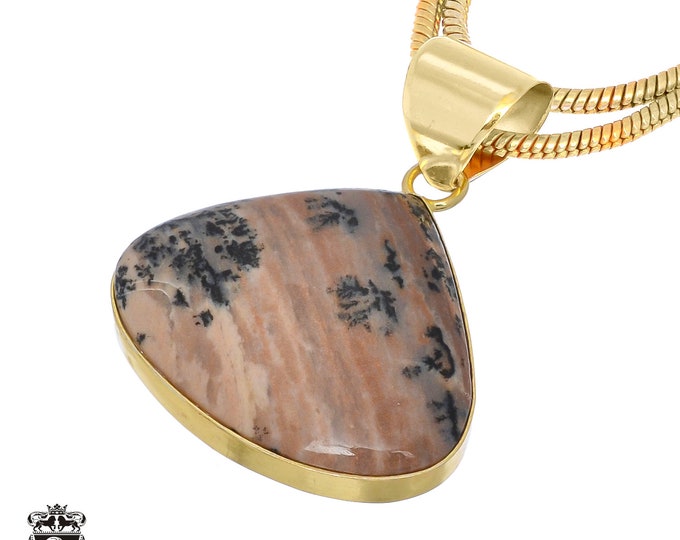 Merlinite Dendritic Opal Pendant Necklaces & FREE 3MM Chain GPH753