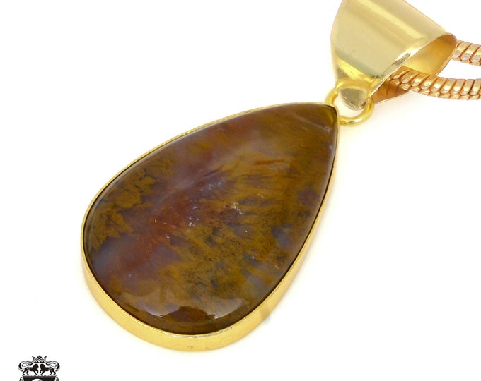 Montana Agate Pendant Necklaces & FREE 3MM Italian 925 Sterling Silver Chain GPH1361