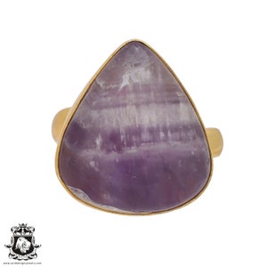 Chevron AmethystRing Meditation Ring 24K Gold Ring GPR425