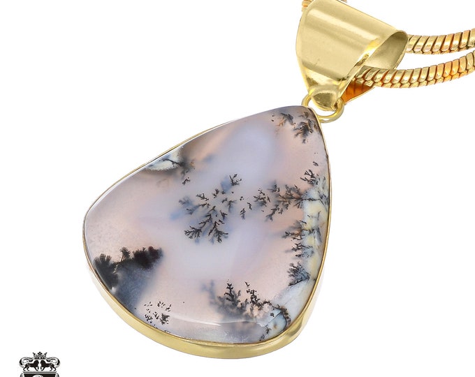 Dendritic Opal Pendant Necklaces & FREE 3MM Italian 925 Sterling Silver Chain GPH834