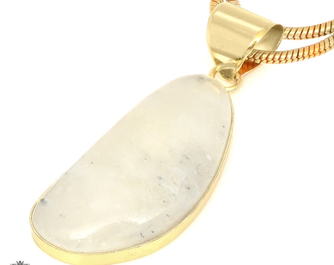 Rainbow Moonstone Pendant Necklaces & FREE 3MM Italian 925 Sterling Silver Chain GPH1673