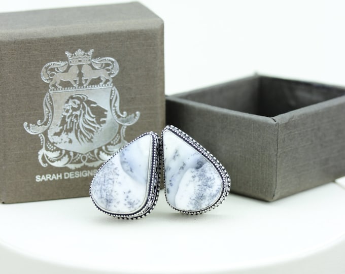 Dendritic agate Cufflinks • gift for him