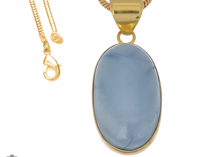 Owyhee Blue Opal Pendant Necklaces & FREE 3MM Italian 925 Sterling Silver Chain GPH1068