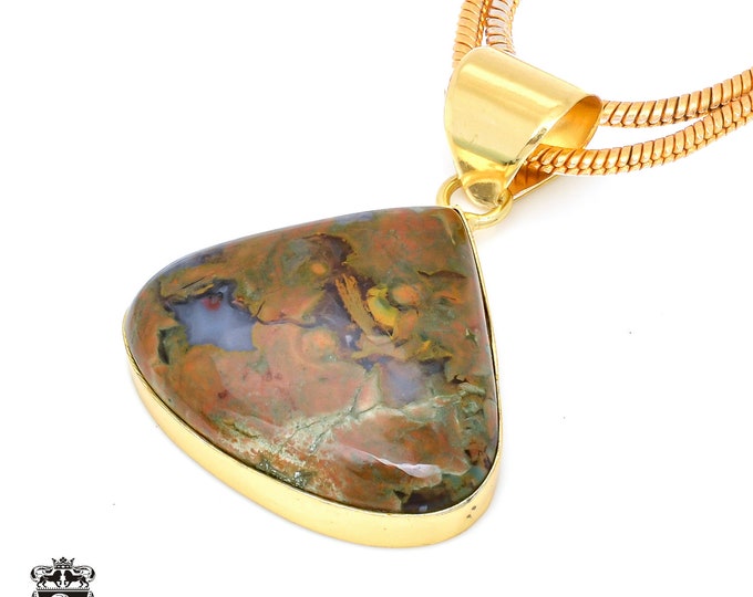 Scenic Agate Pendant Necklaces & FREE 3MM Italian 925 Sterling Silver Chain GPH471