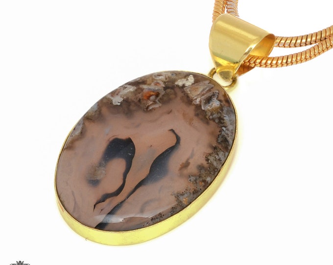 Scenic Agate Pendant Necklaces & FREE 3MM Italian 925 Sterling Silver Chain GPH1765