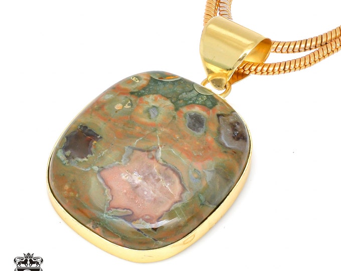 Rhyolite Pendant Necklaces & FREE 3MM Italian 925 Sterling Silver Chain GPH472