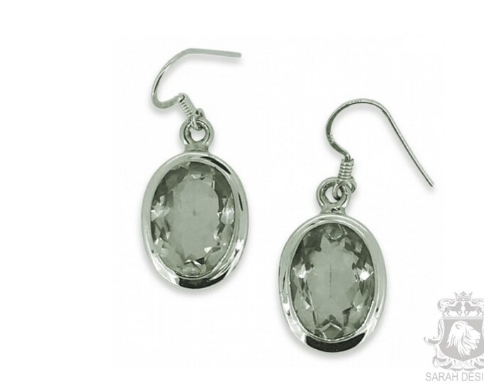 Prasiolite, Green Amethyst 925 Sterling Silver Earrings Minimalist Earrings, Energy Cleansing Cleansing Stones