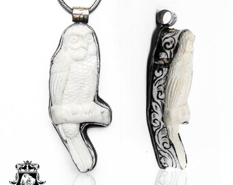 Barn Owl Carving Pendant N481