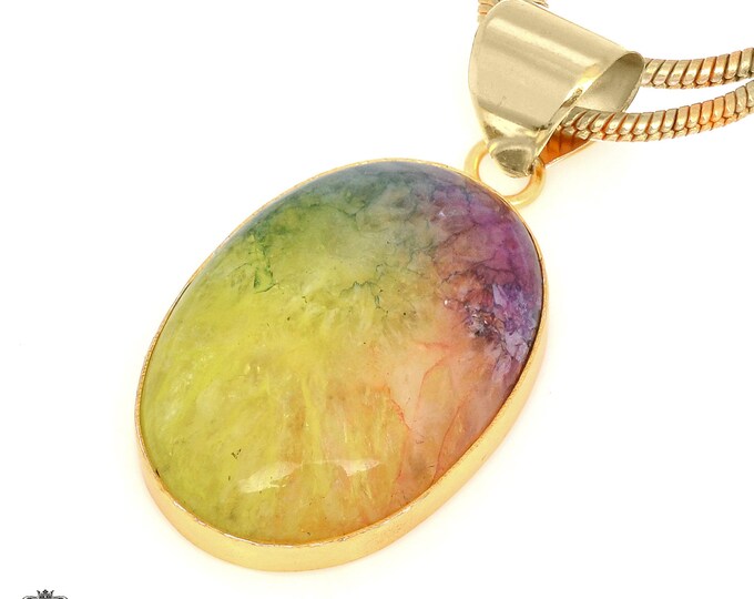 Rainbow Stalactite Pendant Necklaces & FREE 3MM Italian 925 Sterling Silver Chain GPH1149