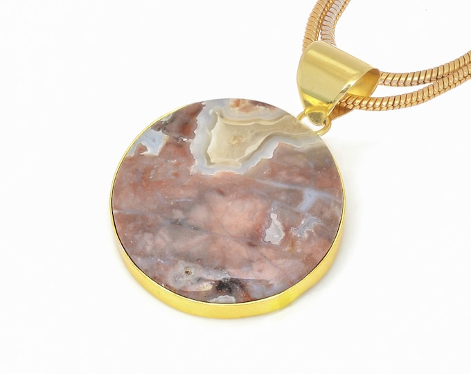 Crazy Lace Agate Pendant Necklaces & FREE 3MM Italian 925 Sterling Silver Chain GPH614