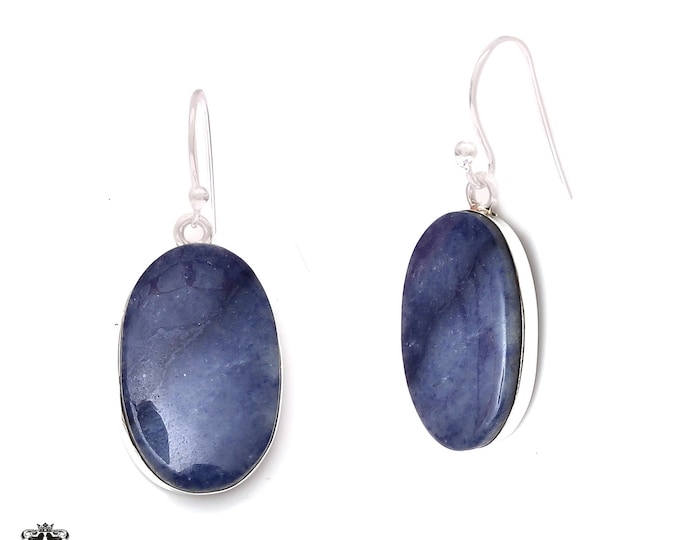 Aztec Lapis 925 Sterling Silver Hook Dangle Earrings E324