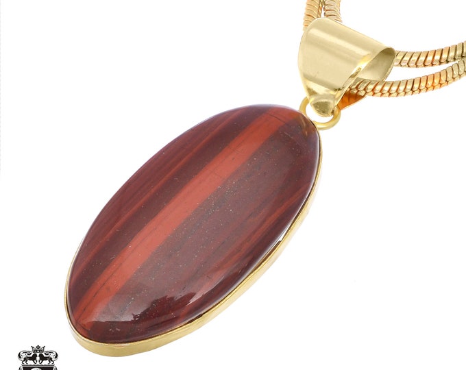 Iron Tiger's Eye Pendant Necklaces & FREE 3MM Italian 925 Sterling Silver Chain GPH1394
