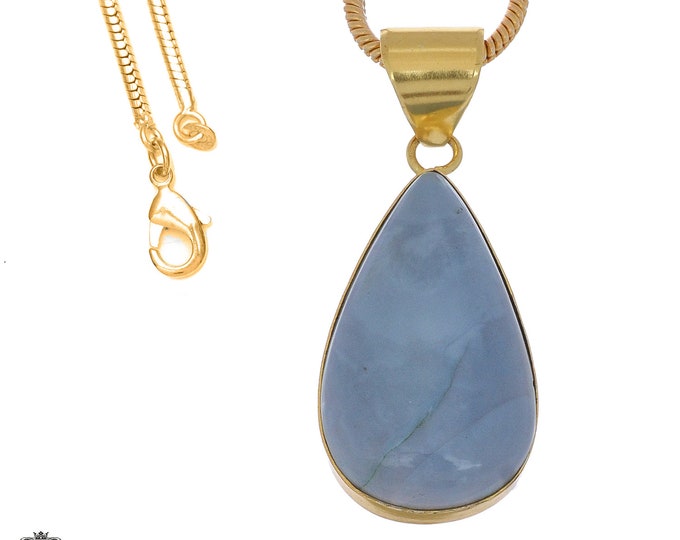 Owyhee Blue Opal Pendant Necklaces & FREE 3MM Italian 925 Sterling Silver Chain GPH1074
