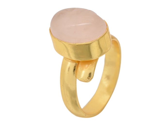 Size 9.5 - Size 11 Moonstone Ring Meditation Ring 24K Gold Ring GPR1623