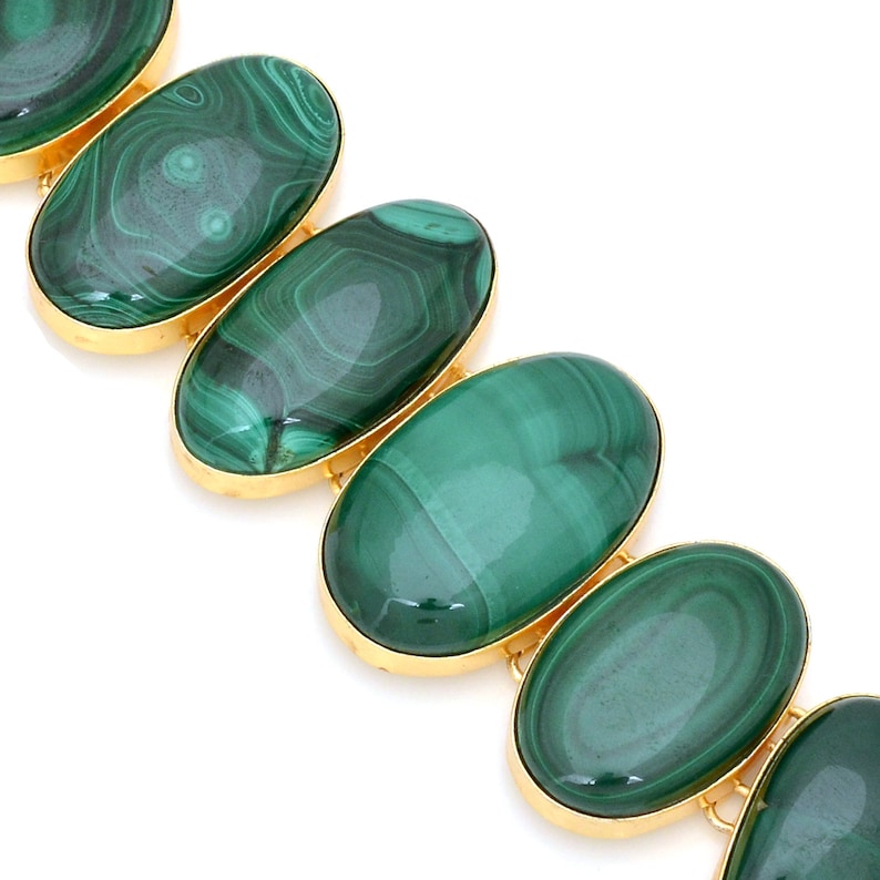 Malachite Gold Plated Bracelet GB14
