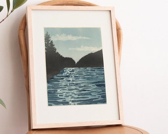 Lake Sutherland, print of monotype