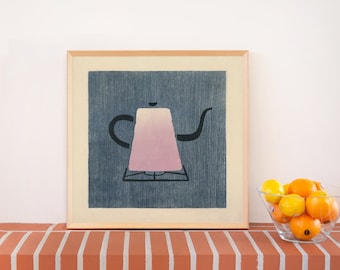 Tea Kettle, print of original monotype