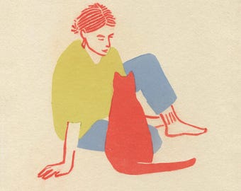 Conversations with Cat, 8x10 digital reproduction art print