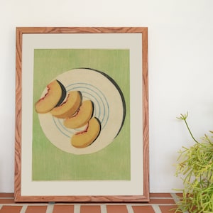 Peaches, print of original monotype