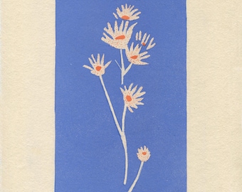 Blue Floral, 8x10 digital reproduction art print